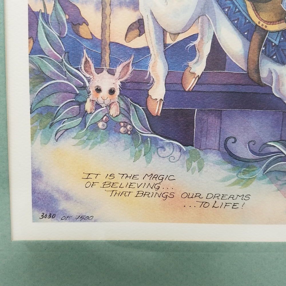Jody Bergsma Limited Edition Lithograph Fantasy Elf Carousel, 12x16 - Picture 3 of 12